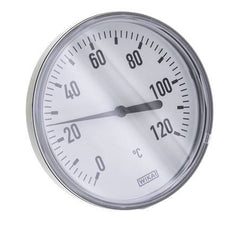 0 to +120°C Plastic Bimetallic Thermometer 100mm Cabinet 40mm Stem with Thermowell