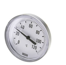 0 to +120°C Plastic Bimetallic Thermometer 80mm Cabinet 60mm Stem with Thermowell