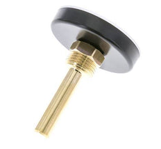 0 to +60°C Plastic Bimetallic Thermometer 63mm Cabinet 60mm Stem with Thermowell