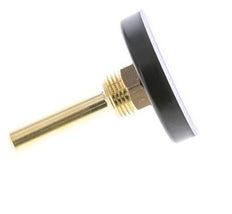 0 to +60°C Plastic Bimetallic Thermometer 63mm Cabinet 60mm Stem with Thermowell