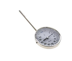Thermomètre bimétallique en acier inoxydable 0 à +200°C Cabinet 100mm 160mm Fond de tige
