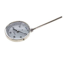 Thermomètre bimétallique en acier inoxydable 0 à +250°C Cabinet 100mm 160mm Fond de tige