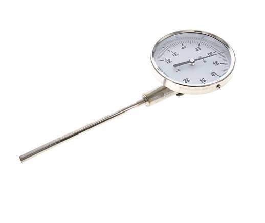-Thermomètre bimétallique en acier inoxydable 20 à +60°C Cabinet 100mm 160mm Fond de tige