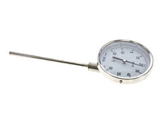 -Thermomètre bimétallique en acier inoxydable 20 à +60°C Cabinet 100mm 160mm Fond de tige