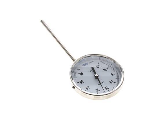 -Thermomètre bimétallique en acier inoxydable 20 à +60°C Cabinet 100mm 160mm Fond de tige