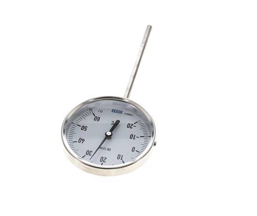 -Thermomètre bimétallique en acier inoxydable 20 à +60°C Cabinet 100mm 160mm Fond de tige