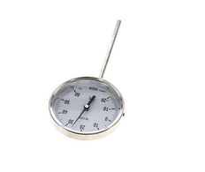 -Thermomètre bimétallique en acier inoxydable 20 à +60°C Cabinet 100mm 160mm Fond de tige