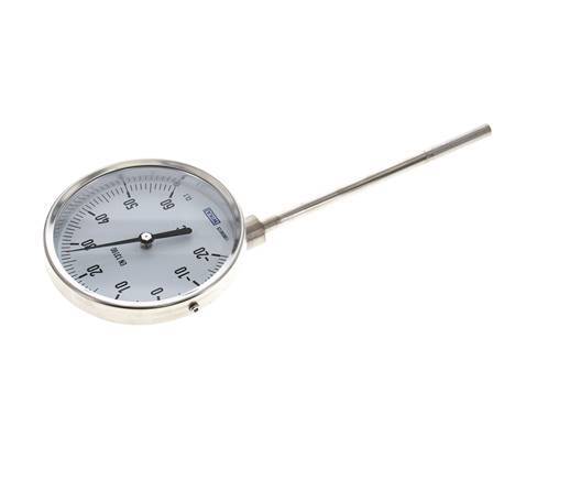 -Thermomètre bimétallique en acier inoxydable 20 à +60°C Cabinet 100mm 160mm Fond de tige