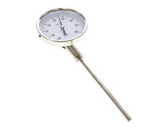 -Thermomètre bimétallique en acier inoxydable 20 à +60°C Cabinet 100mm 160mm Fond de tige