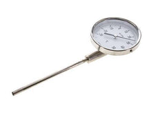 -30 to +50°C Stainless Steel Bimetallic Thermometer 100mm Cabinet 160mm Stem Bottom