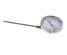 -30 à +50°C Thermomètre bimétallique en acier inoxydable 100mm Cabinet 160mm Fond de tige