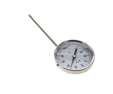 -30 à +50°C Thermomètre bimétallique en acier inoxydable 100mm Cabinet 160mm Fond de tige