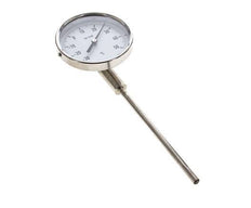 -30 à +50°C Thermomètre bimétallique en acier inoxydable 100mm Cabinet 160mm Fond de tige