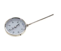 Thermomètre bimétallique en acier inoxydable 0 à +60°C Cabinet 100mm 160mm Fond de tige