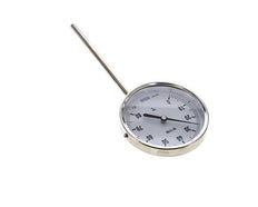 Thermomètre bimétallique en acier inoxydable de 0 à +80°C Cabinet de 100 mm Fond de tige de 63 mm