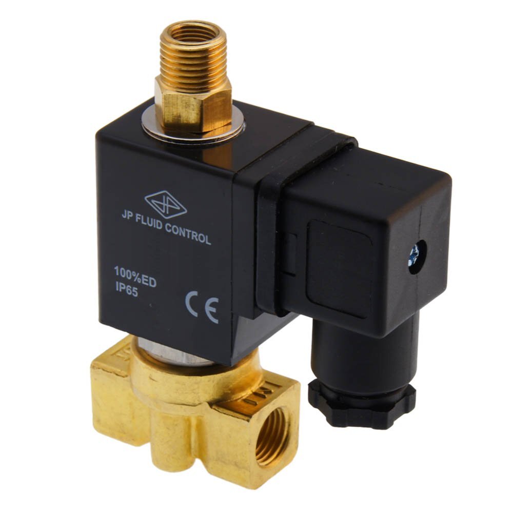 Electrovanne TW-DB 1/4'' 3/2 voies NO laiton FKM 0-2bar 24V DC