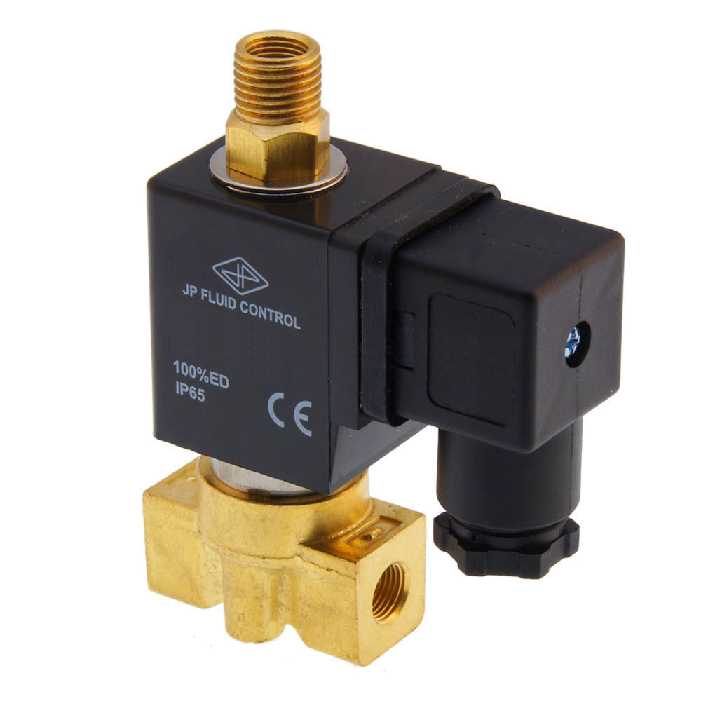 Electrovanne TW-DC 1/8'' 3/2 voies DI laiton FKM 0-8bar 12V DC
