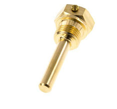 Puits thermométrique en alliage de cuivre G 1/2 pouce avec fixation par boulon pour tige de 63mm Max 160°C et 6 bars