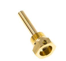Puits thermométrique en alliage de cuivre G 1/2 pouce avec fixation par boulon pour tige de 63mm Max 160°C et 6 bars