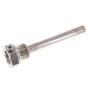 Doigt De Gant Thermomètre Inox 1/2 Pouce - Longueur 300 Mm, Diamètre Ext. 8 Mm, Pour Sonde 30 à 500 Mm