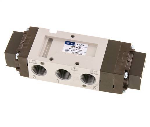 5/3 G3/8'' (G1/8'') Valve pilote d'air centrale d'échappement 2-10bar/28-140psi YPC