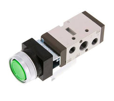 5/2 G1/4'' (G1/8'') Push Button Valve Green 0-8bar/0-112psi YPC