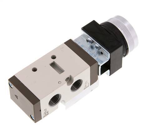 5/2 G1/4'' (G1/8'') Valve à bouton poussoir vert 0-8bar/0-112psi YPC