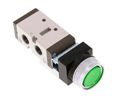 5/2 G1/4'' (G1/8'') Valve à bouton poussoir vert 0-8bar/0-112psi YPC