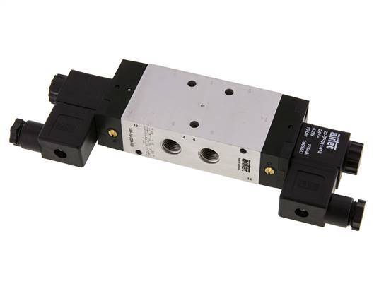 5/3 G1/4'' Pressure Center Solenoid Valve 230V AC 3-10bar/42-140psi Airtec
