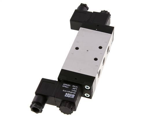 5/3 G1/4'' Pressure Center Solenoid Valve 230V AC 3-10bar/42-140psi Airtec