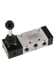 5/3 G1/4'' Pressure Center Hand Lever Valve Detent -0.95-10bar/-13.2-140psi