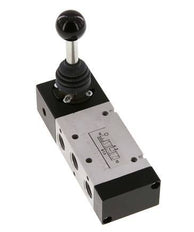 5/3 G1/4'' Pressure Center Hand Lever Valve Detent -0.95-10bar/-13.2-140psi