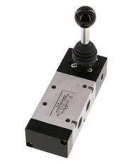 5/3 G1/4'' Pressure Center Hand Lever Valve Detent -0.95-10bar/-13.2-140psi