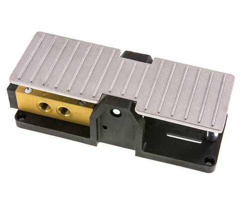 détente de la valve de pédale 5/3 G1/4'' à centre fermé 2.5-10bar/35.0-140psi