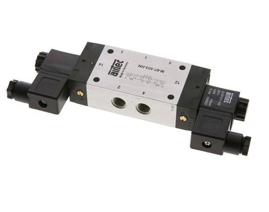 electrovanne centrale d'échappement 5/3 G1/4'' 12V DC 3-8bar/42-112psi Airtec