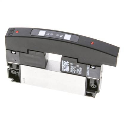 electrovanne centrale d'échappement à bride 5/3 pour terminaux 24V DC 3-8bar/42-112psi Airtec