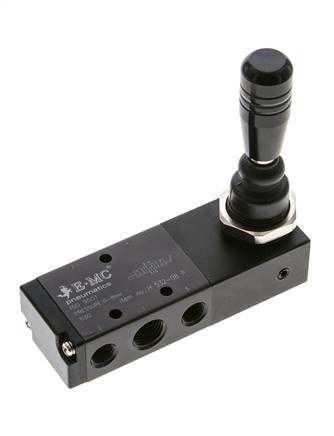 5/3 G1/4'' (G1/8'') Détente de valve à levier manuel pour centre de pression 0-8bar/0-112psi E.MC