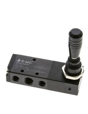 5/3 G1/4'' (G1/8'') Détente de valve à levier manuel pour centre de pression 0-8bar/0-112psi E.MC