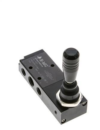 5/3 G1/4'' (G1/8'') Détente de valve à levier manuel pour centre de pression 0-8bar/0-112psi E.MC