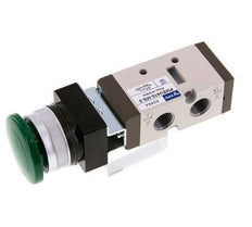 vanne à bouton-poussoir 5/2 G1/4'' (G1/8'') vert 0-8bar/0-112psi YPC