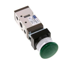 vanne à bouton-poussoir 5/2 G1/4'' (G1/8'') vert 0-8bar/0-112psi YPC