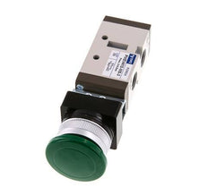 vanne à bouton-poussoir 5/2 G1/4'' (G1/8'') vert 0-8bar/0-112psi YPC