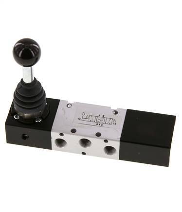valve à levier manuel de centre de pression 5/3 G1/8'' -0.95-10bar/-13.2-140psi