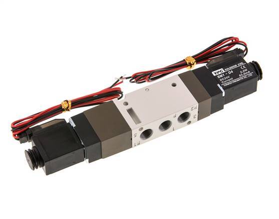 5/3 G1/8'' Pressure Center Solenoid Valve 24V DC 2-10bar/28-140psi 2-pin Plug YPC