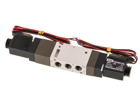 electrovanne de centre de pression 5/3 G1/8'' 24V DC 2-10bar/28-140psi Fiche à 2 broches YPC