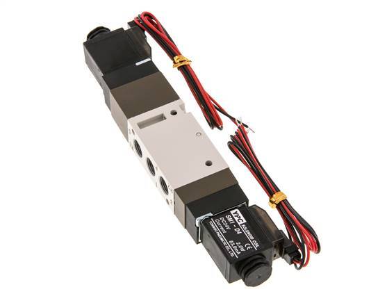 electrovanne de centre de pression 5/3 G1/8'' 24V DC 2-10bar/28-140psi Fiche à 2 broches YPC