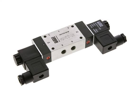 5/3 G1/8'' Exhaust Center Solenoid Valve 12V DC 3-8bar/42-112psi Airtec