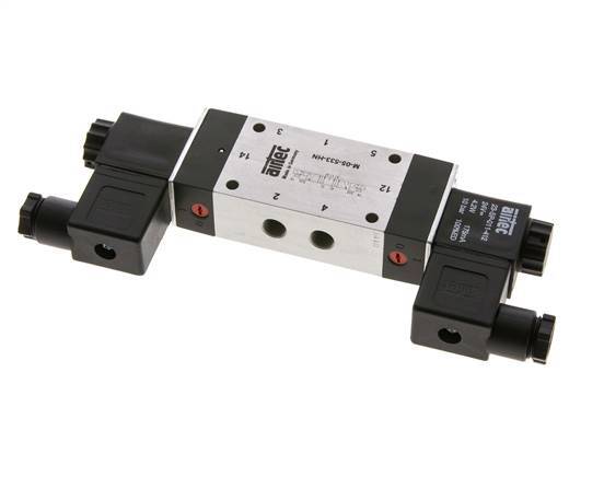 5/3 G1/8'' Exhaust Center Solenoid Valve 12V DC 3-8bar/42-112psi Airtec