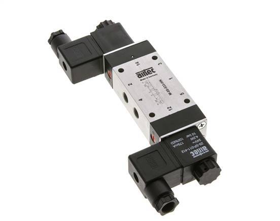5/3 G1/8'' Exhaust Center Solenoid Valve 12V DC 3-8bar/42-112psi Airtec