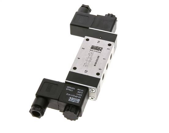 5/3 G1/8'' Exhaust Center Solenoid Valve 12V DC 3-8bar/42-112psi Airtec